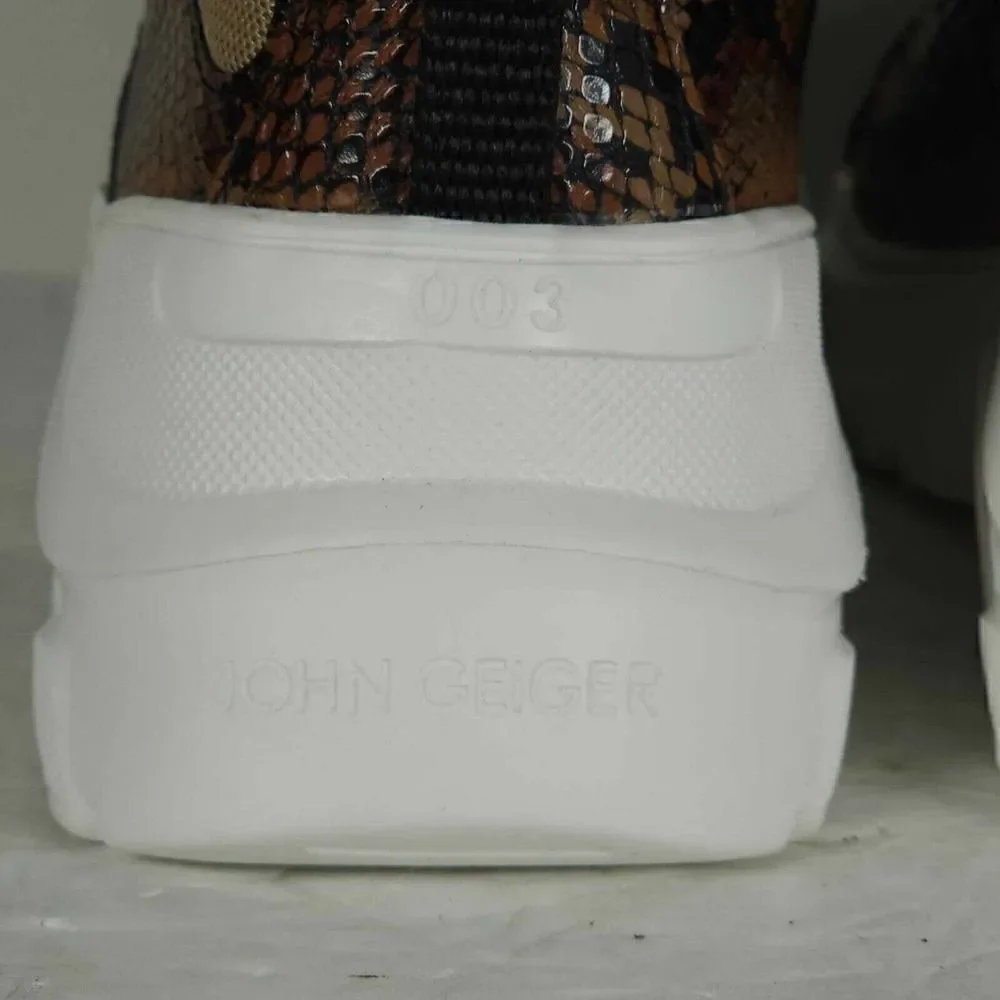 John Geiger Men's 003 US 7 Brown Python Law Top Casual Fashion Sneakers Shoes